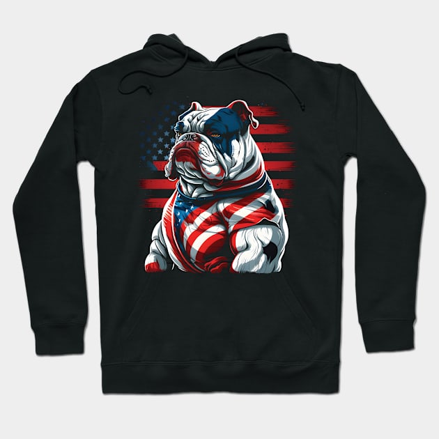 bulldog flag, flag bulldog, flag american, american bulldog, cool bulldog, strong bulldog, power bulldog Hoodie by Martumpu Emeld Bow